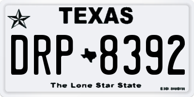 TX license plate DRP8392