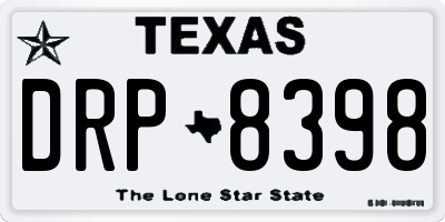 TX license plate DRP8398