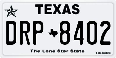 TX license plate DRP8402
