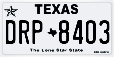 TX license plate DRP8403