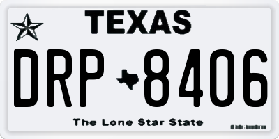 TX license plate DRP8406