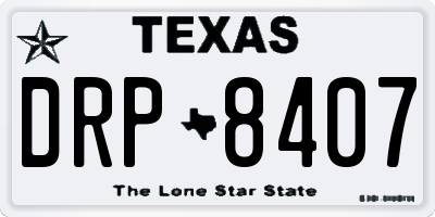 TX license plate DRP8407