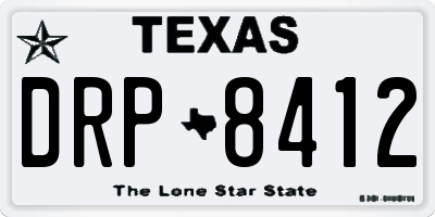 TX license plate DRP8412