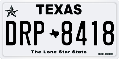 TX license plate DRP8418