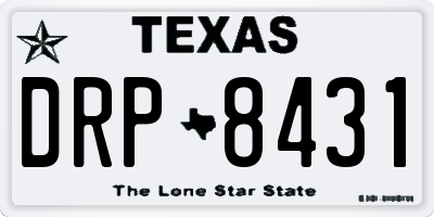 TX license plate DRP8431