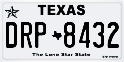 TX license plate DRP8432