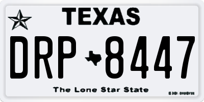 TX license plate DRP8447