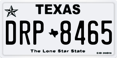 TX license plate DRP8465