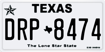TX license plate DRP8474