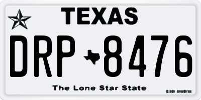 TX license plate DRP8476