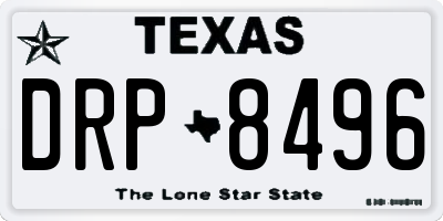 TX license plate DRP8496