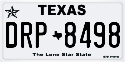 TX license plate DRP8498