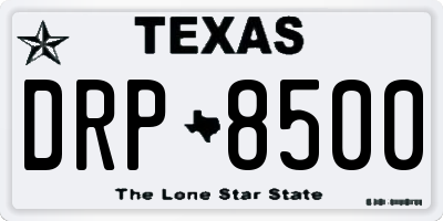 TX license plate DRP8500
