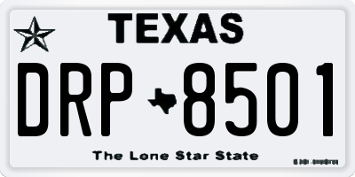 TX license plate DRP8501