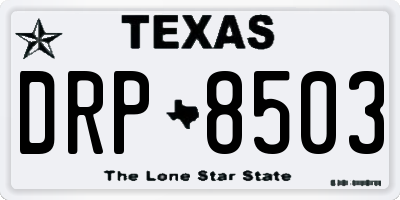 TX license plate DRP8503