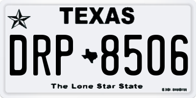 TX license plate DRP8506