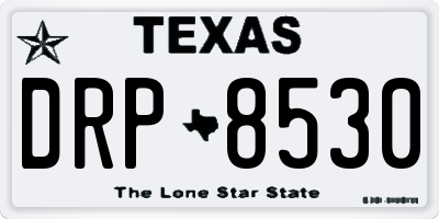 TX license plate DRP8530
