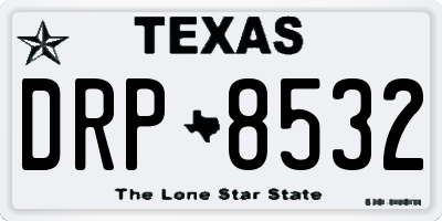 TX license plate DRP8532
