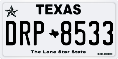 TX license plate DRP8533