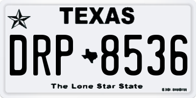 TX license plate DRP8536