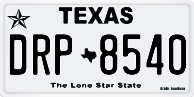 TX license plate DRP8540