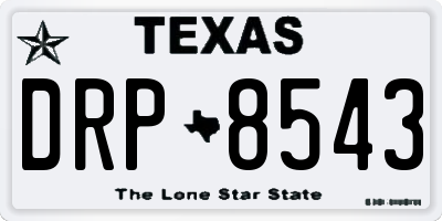 TX license plate DRP8543