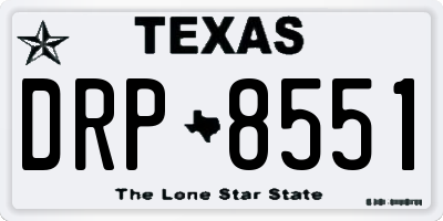 TX license plate DRP8551