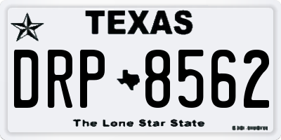 TX license plate DRP8562