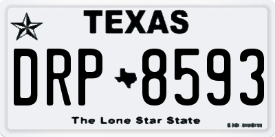 TX license plate DRP8593