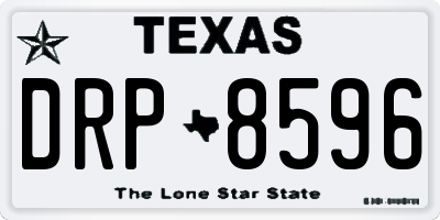 TX license plate DRP8596