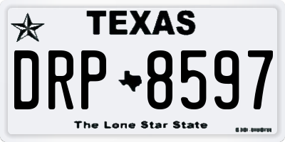TX license plate DRP8597