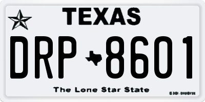TX license plate DRP8601