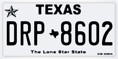 TX license plate DRP8602