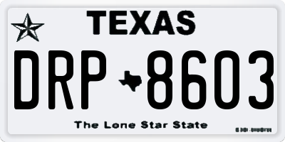 TX license plate DRP8603