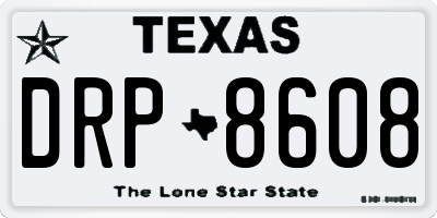 TX license plate DRP8608