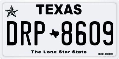 TX license plate DRP8609