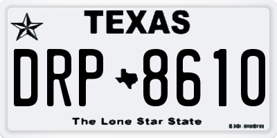 TX license plate DRP8610