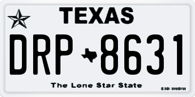 TX license plate DRP8631