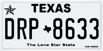 TX license plate DRP8633