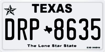 TX license plate DRP8635