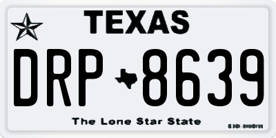 TX license plate DRP8639