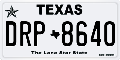 TX license plate DRP8640