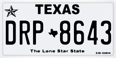 TX license plate DRP8643