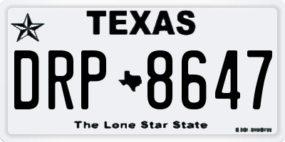 TX license plate DRP8647