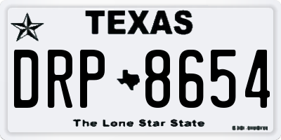 TX license plate DRP8654