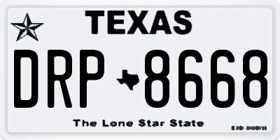 TX license plate DRP8668