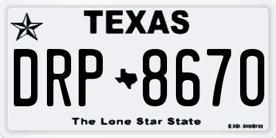 TX license plate DRP8670