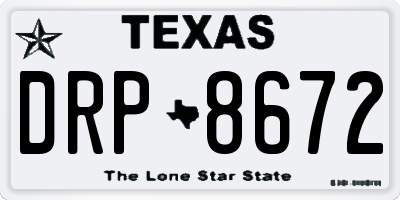 TX license plate DRP8672