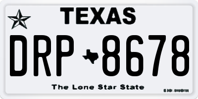 TX license plate DRP8678
