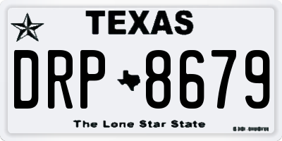 TX license plate DRP8679